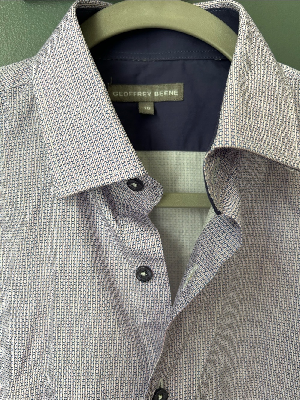 Geoffrey Beene Boys Light Purple Micro-Pattern Dress Shirt